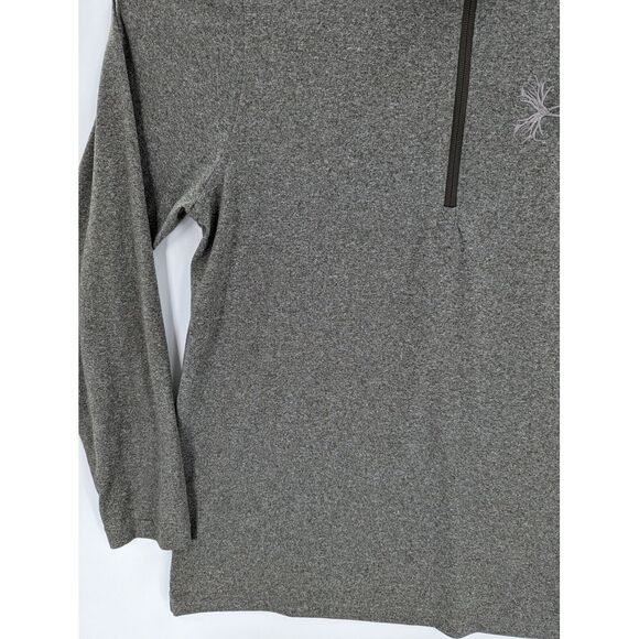 Under Armour Loose HeatGear Borderland Men's Brown Gray 1/4 Zip Hunt Pullover, L - Picture 2 of 7